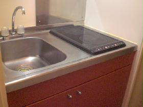 Kitchen. Care is a simple two-burner stove