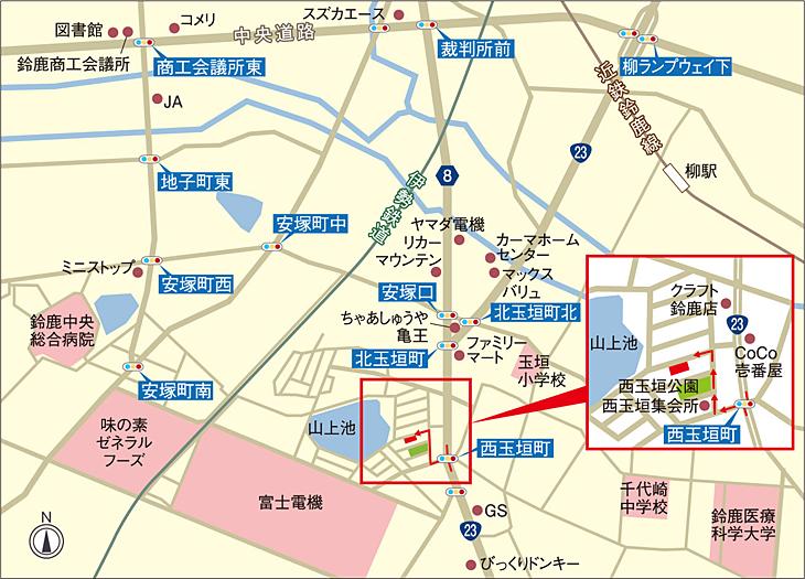 Local guide map.  ※ Near the guide map
