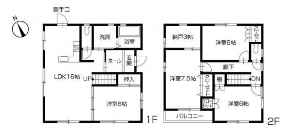 Floor plan. 14,980,000 yen, 4LDK, Land area 167.9 sq m , Floor setting also access to the building area 102.1 sq m any room through the always living
