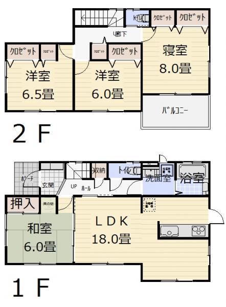 Floor plan. 27,800,000 yen, 4LDK, Land area 213.38 sq m , Building area 109.3 sq m