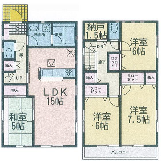 Floor plan. (1 Building), Price 16,900,000 yen, 4LDK, Land area 165.3 sq m , Building area 97.2 sq m