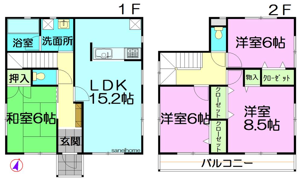 Floor plan. 20,900,000 yen, 4LDK, Land area 150.47 sq m , Building area 98.01 sq m