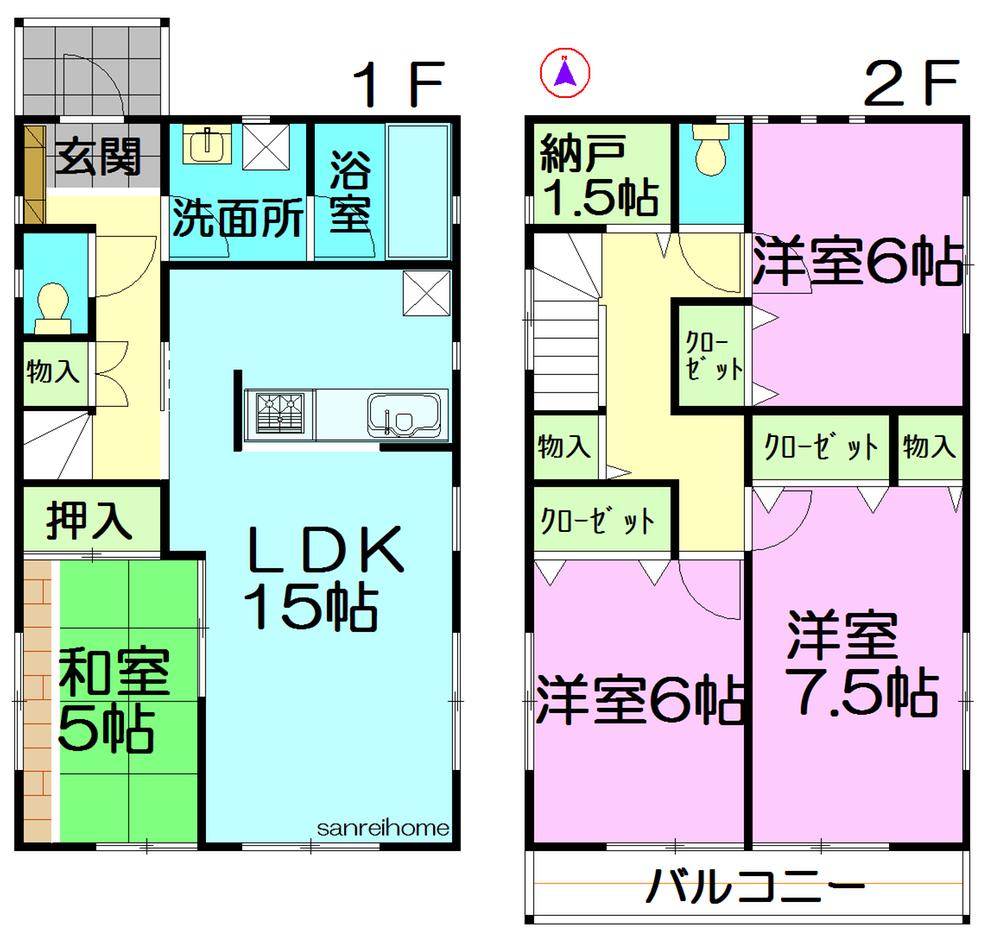 Floor plan. 16,900,000 yen, 4LDK + S (storeroom), Land area 165.3 sq m , Building area 97.2 sq m