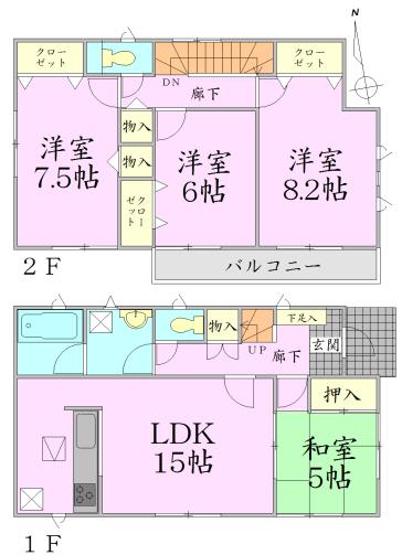 Floor plan. 21.9 million yen, 4LDK, Land area 181.12 sq m , Building area 98.01 sq m