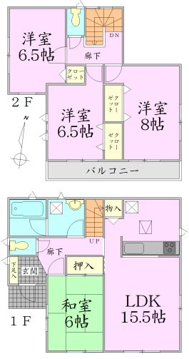 Floor plan. 20,900,000 yen, 4LDK, Land area 196.42 sq m , Building area 97.2 sq m