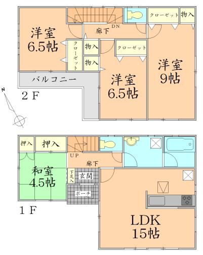Floor plan. 21.9 million yen, 4LDK, Land area 143.24 sq m , Building area 98.01 sq m