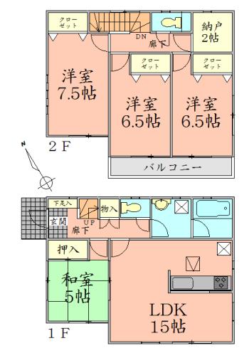 Floor plan. 20,900,000 yen, 4LDK + S (storeroom), Land area 146.18 sq m , Building area 96.79 sq m