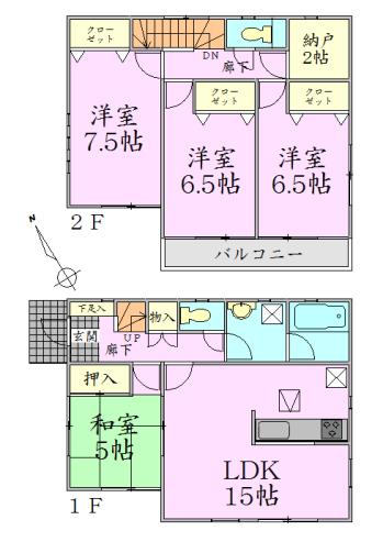 Floor plan. 20,900,000 yen, 4LDK + S (storeroom), Land area 146.18 sq m , Building area 96.79 sq m