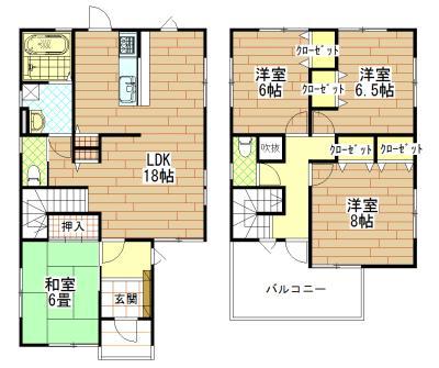 Floor plan. 27,800,000 yen, 4LDK, Land area 155.94 sq m , Building area 110.12 sq m