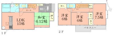 Floor plan. 17.8 million yen, 4LDK, Land area 118.8 sq m , Building area 98.74 sq m