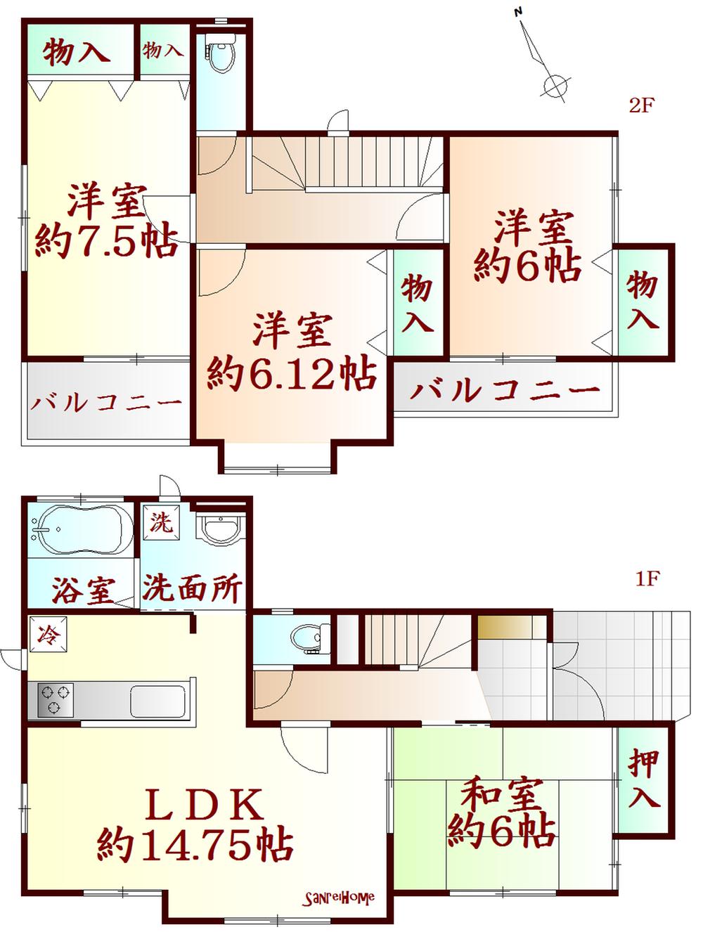 Floor plan. (A Building), Price 20,200,000 yen, 4LDK, Land area 118.79 sq m , Building area 99.15 sq m