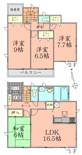 Floor plan. 27,800,000 yen, 4LDK, Land area 263.55 sq m , Building area 106 sq m