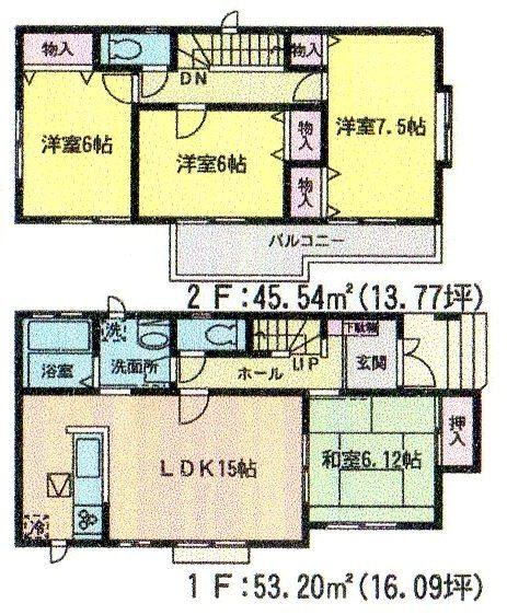 Floor plan. 17.8 million yen, 4LDK, Land area 118.8 sq m , Building area 98.74 sq m