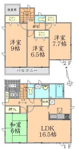 Floor plan. 27,800,000 yen, 4LDK, Land area 263.55 sq m , Building area 106 sq m