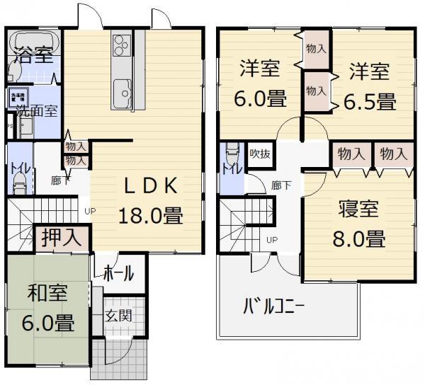 Floor plan. 27,800,000 yen, 4LDK, Land area 185.94 sq m , Building area 110.12 sq m
