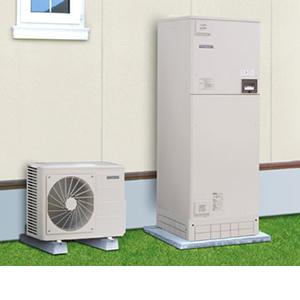 Power generation ・ Hot water equipment. Eco Cute boil water in the air of heat, Energy saving ・ Convenient water heater of eco. Large family also safe hot water in plenty. (Image is an image)