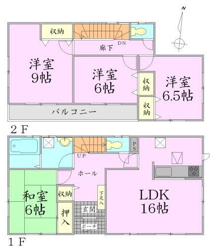 Floor plan. 22,400,000 yen, 4LDK, Land area 165.92 sq m , Building area 105.98 sq m