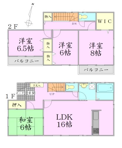 Floor plan. 23.8 million yen, 4LDK + S (storeroom), Land area 197.44 sq m , Building area 105.99 sq m