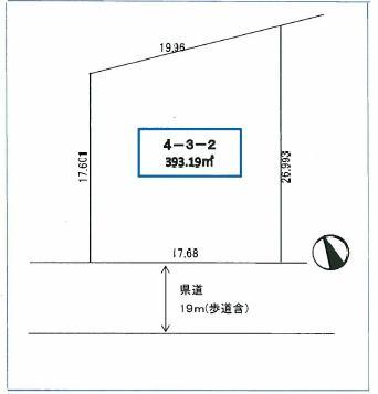 Compartment figure. Land price 23,132,000 yen, Land area 393.19 sq m ■ Compartment Figure: Sugayadai 4-chome, 3-2
