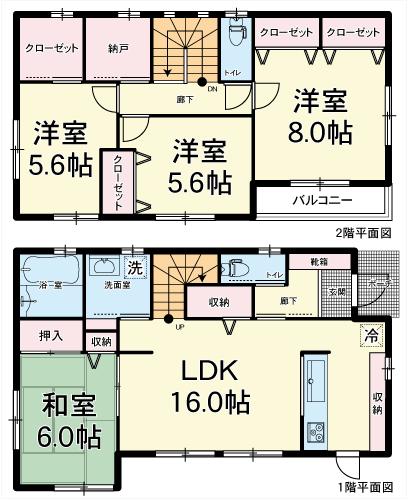 Floor plan. 28,350,000 yen, 4LDK + S (storeroom), Land area 178.72 sq m , Building area 106.82 sq m floor plan