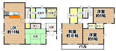 Floor plan. 27,800,000 yen, 4LDK, Land area 284.97 sq m , Building area 104.74 sq m