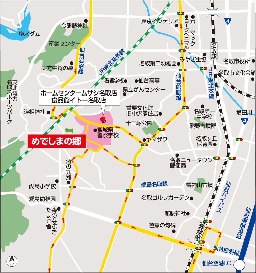 Local guide map. Local guide map / About 6 minutes by car from Natori Station (3.6km). "Aeon Mall Natori Airy" and "The ・ It can be accessed smoothly at the mall drive to Sendai Nagamachi "