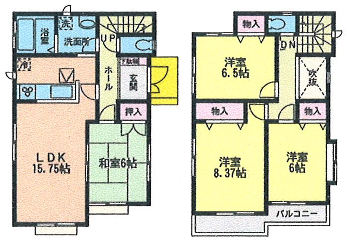 Floor plan. (A Building), Price 25,800,000 yen, 4LDK, Land area 213.84 sq m , Building area 100.3 sq m