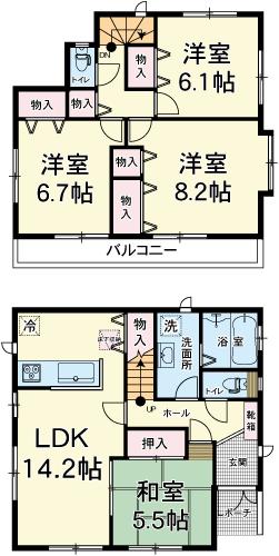 Floor plan. (B Building), Price 27.5 million yen, 4LDK, Land area 200.36 sq m , Building area 98.95 sq m