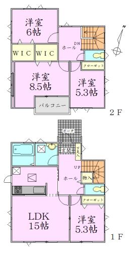 Floor plan. 29.5 million yen, 4LDK + S (storeroom), Land area 189.63 sq m , Building area 102.67 sq m