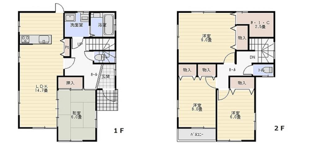 Floor plan. 24,800,000 yen, 4LDK + S (storeroom), Land area 138.7 sq m , Building area 108.06 sq m