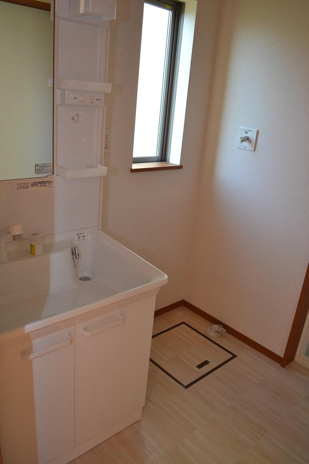 Wash basin, toilet. Same specifications Construction Case photo Ceramic surface ball is flat bottom, Not to interfere with the hose-type single lever shower faucet, Cleaning supplies such as buckets and brushes also entire storage wide base cabinet