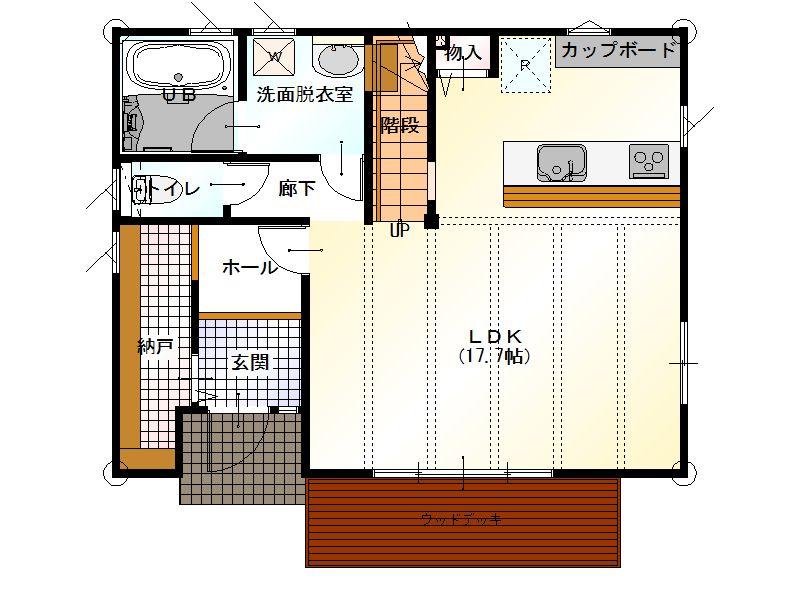 Floor plan. 30.5 million yen, 3LDK + S (storeroom), Land area 186.64 sq m , Building area 102.68 sq m 1 floor plan view. Good entrance housed the flow line.