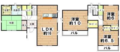 Floor plan. 27,800,000 yen, 4LDK+S, Land area 143.19 sq m , Building area 105.16 sq m