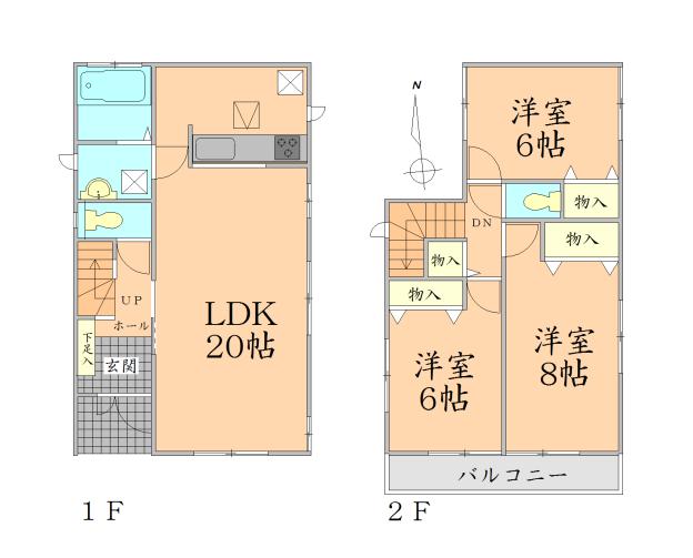 Floor plan. 26.2 million yen, 3LDK, Land area 102.61 sq m , Building area 91.08 sq m