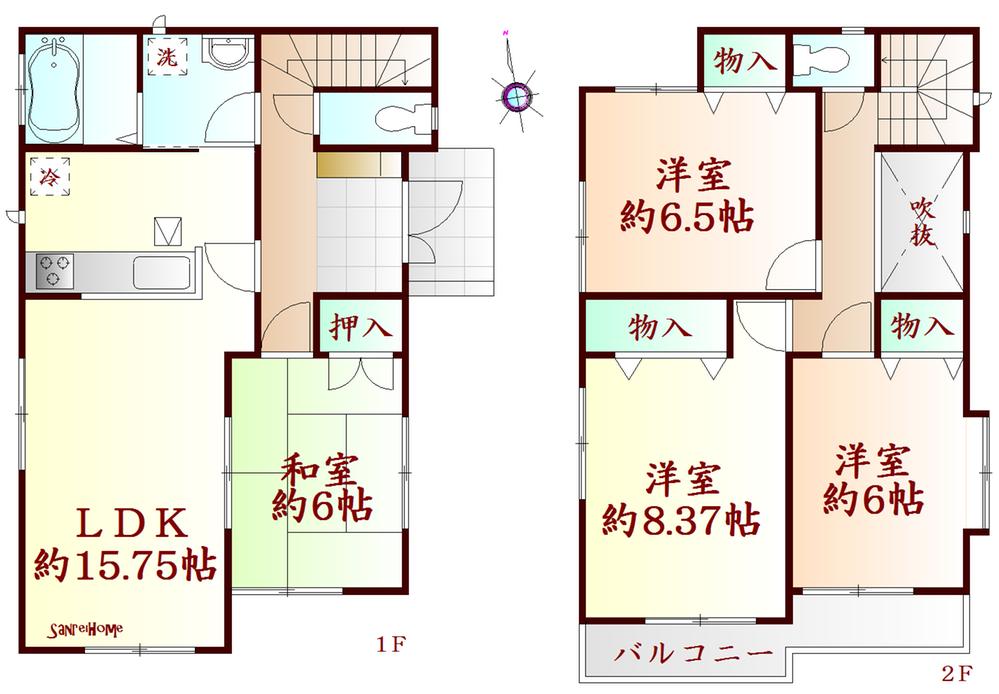 Floor plan. 25,800,000 yen, 4LDK, Land area 213.84 sq m , Building area 100.3 sq m