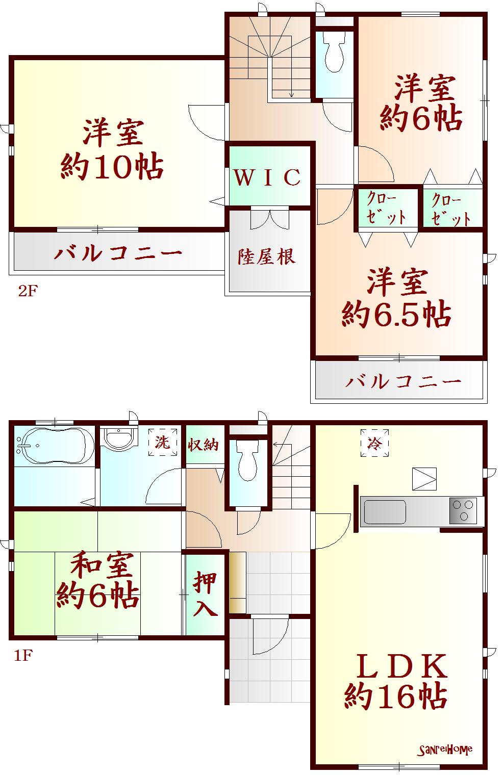Floor plan. (1 Building), Price 27,800,000 yen, 4LDK, Land area 143.19 sq m , Building area 105.16 sq m