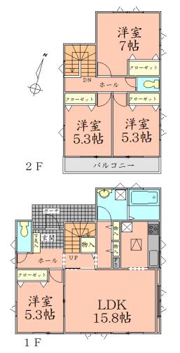 Floor plan. 29.5 million yen, 4LDK, Land area 195.17 sq m , Building area 99.36 sq m