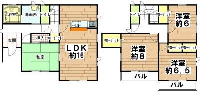 Floor plan. 27,800,000 yen, 4LDK+S, Land area 146.48 sq m , Building area 106.81 sq m