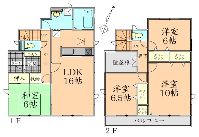 Floor plan. 29.5 million yen, 4LDK, Land area 184.56 sq m , Building area 105.99 sq m