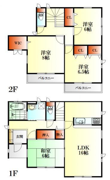 Floor plan. 27,800,000 yen, 4LDK, Land area 146.48 sq m , Building area 106.81 sq m