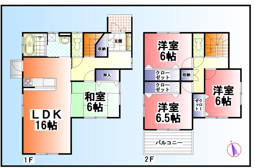 Floor plan. 27.5 million yen, 4LDK, Land area 215 sq m , Building area 105.99 sq m