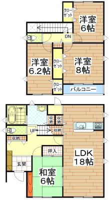 Floor plan. 32 million yen, 4LDK, Land area 174.39 sq m , Building area 112.61 sq m