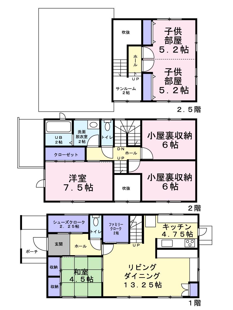 Floor plan. 31,900,000 yen, 4LDK, Land area 212.5 sq m , Building area 60.45 sq m floor plan