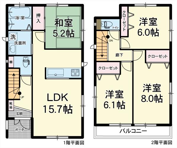 Floor plan. (D Building), Price 25,500,000 yen, 4LDK, Land area 121.59 sq m , Building area 97.29 sq m