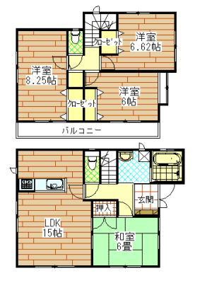 Floor plan. 26,800,000 yen, 4LDK, Land area 136.48 sq m , Building area 97.08 sq m