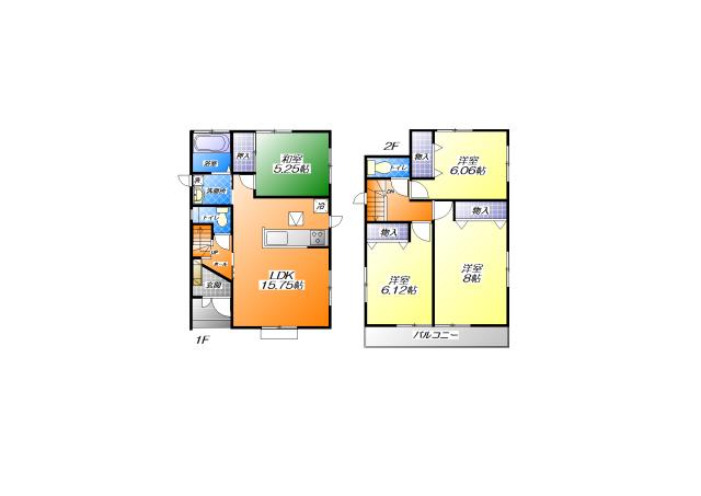 Floor plan. (D Building), Price 25,500,000 yen, 4LDK, Land area 121.59 sq m , Building area 97.29 sq m