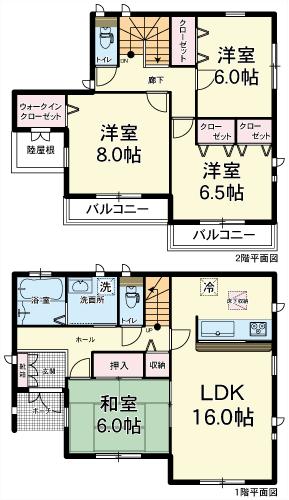 Floor plan. 27,800,000 yen, 4LDK + S (storeroom), Land area 146.48 sq m , Building area 106.81 sq m floor plan