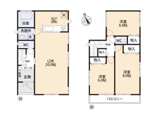 Floor plan. 26.2 million yen, 3LDK, Land area 102.61 sq m , Building area 91.08 sq m floor plan