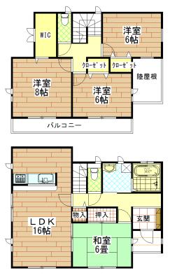 Floor plan. 27,800,000 yen, 4LDK, Land area 284.97 sq m , Building area 104.74 sq m