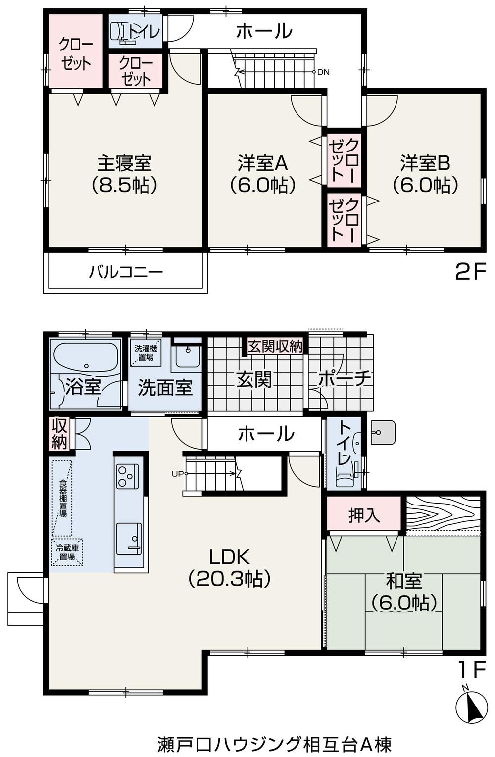Floor plan. (A Building Mato (3-9)), Price 24.5 million yen, 4LDK, Land area 232.27 sq m , Building area 116.75 sq m
